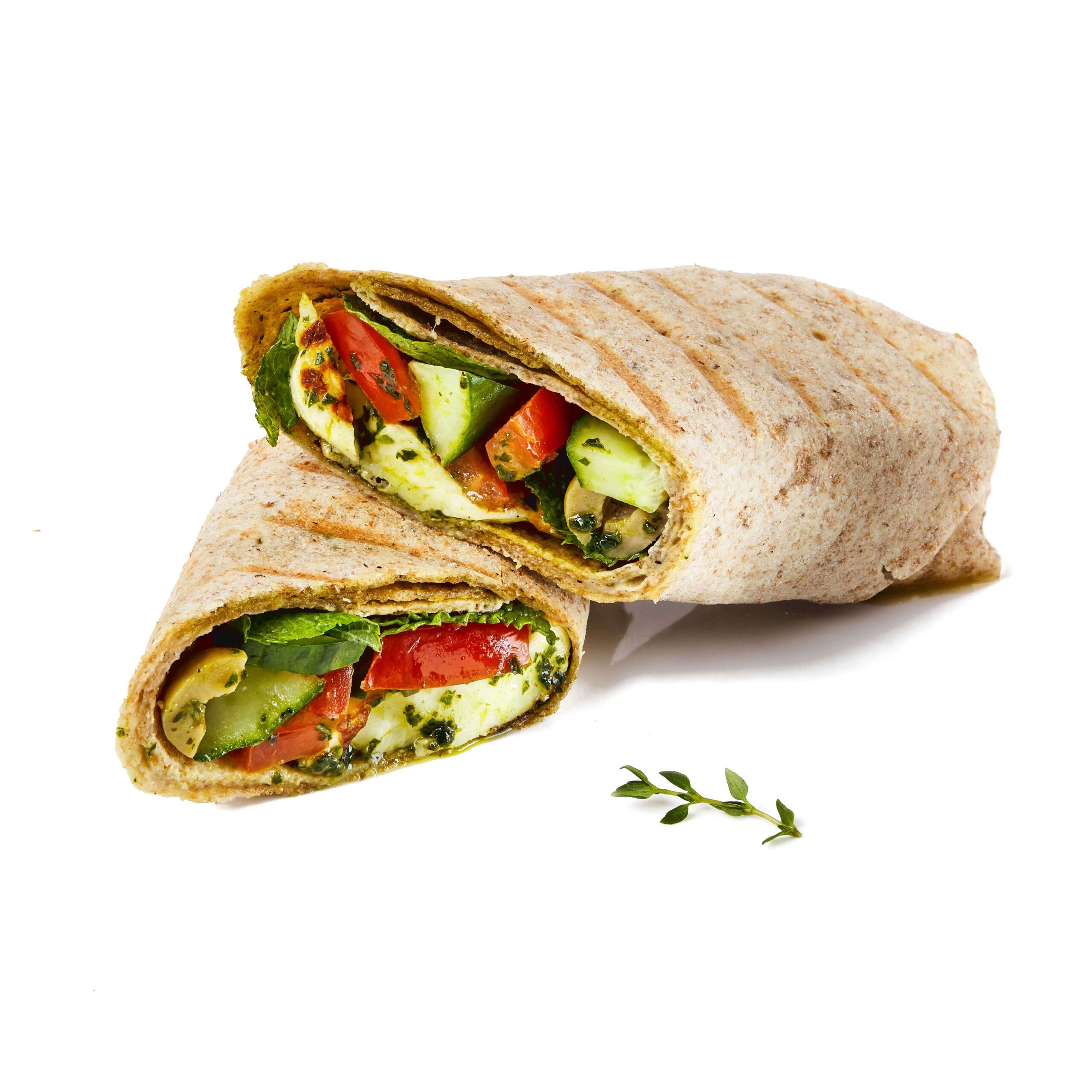 halloumi salad wrap